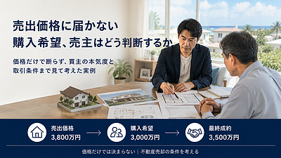 売出価格に届かない購入希望、売主はどう判断するか