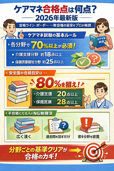 ケアマネ合格点は何点？2026年最新版｜合格ライン・ボーダー・一発合格の目安をプロが解説