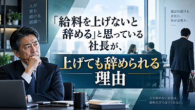 「給料を上げないと辞める」と思っている社長が、上げても辞められる理由