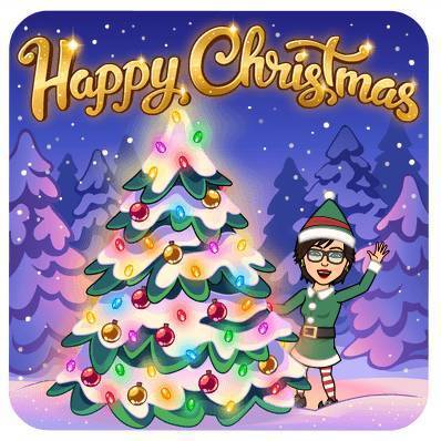 クリスマスツリーとわたし　bitmoji