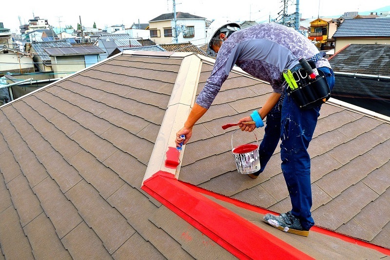 屋根 棟包み板金錆止め