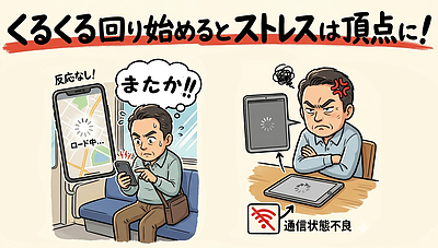 画面にいつもくるくると回る表示が出て動かない、開かない！その主な原因とは