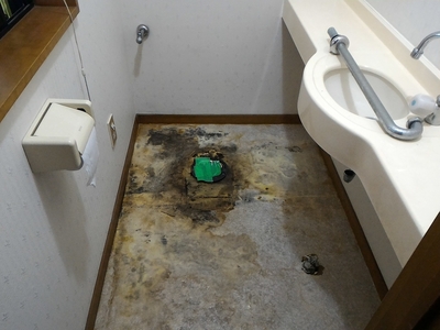 トイレ排水漏れ