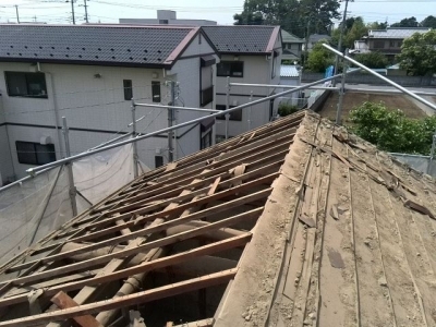 屋根垂木外す