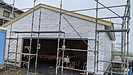 茨城県五霞町の新築ガレージで薪ストーブの設置工事（ホンマ製作所　HTC-50TX）