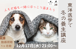 オンラインミニ講座「東洋医学で冬の養生」〜 人も犬猫も一緒にほっこり温まろう