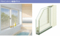 浜松の窓を快適に　浴室窓にブラインドイン複層ガラス