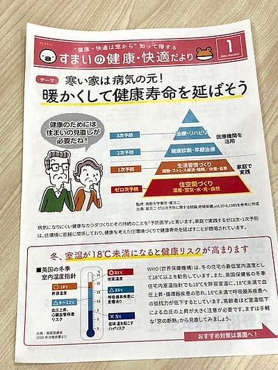 「暖かくして健康寿命を延ばそう」すまいの健康・快適だより 2026.1月号より