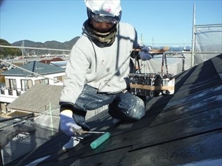 杉田邸　駿河区青木　屋根下塗り