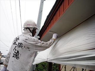 藤本邸（下川原西）　軒天下中塗