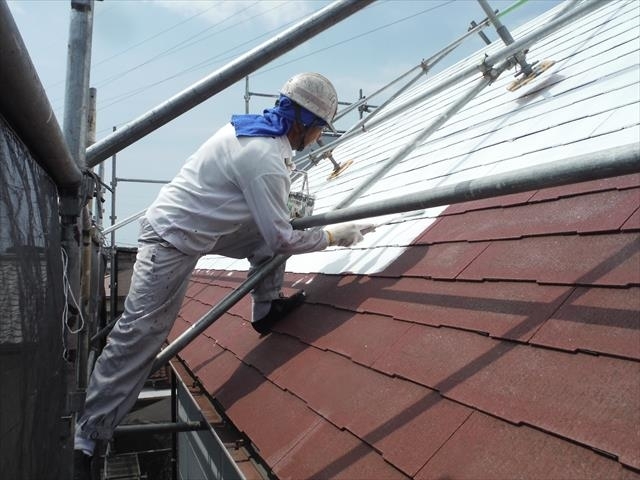 大宮邸　屋根下塗り