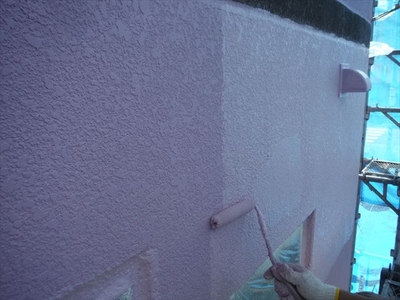 山梨邸　①外壁上塗り