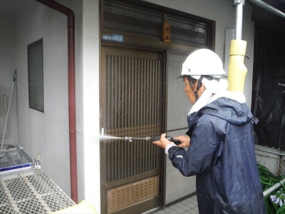 増田邸①外壁高圧洗浄