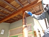 青木邸、木部アク洗い・外壁トタン錆止め塗装