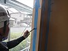 静岡市　外壁塗装工事日誌　入江邸　プライマー塗布・コーキング充填・コーキング均し