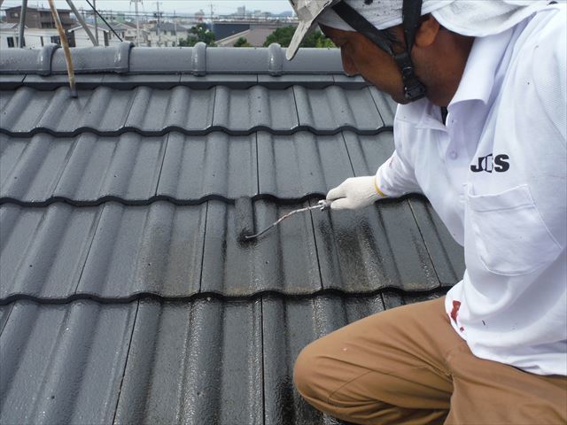 藤枝市鈴木邸⑩屋根中塗り