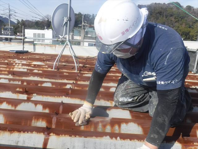 海野邸①屋根ケレン