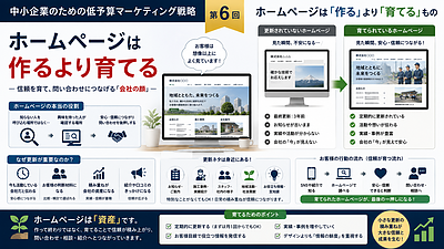 ホームページは作るより育てる【経営者のための低予算マーケティング戦略6】