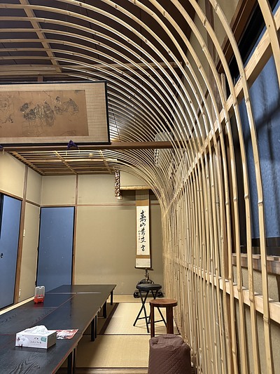 竹の間の修理　茶室のしつらえ
