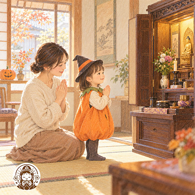 仮装の笑顔を、ご先祖さまにも