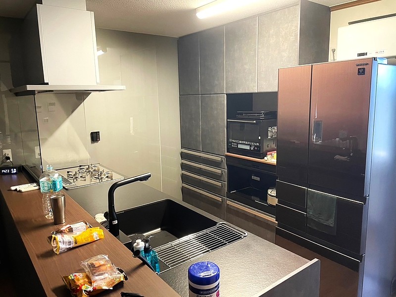 リフォーム後のLDKのキッチン部