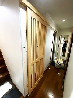 上吊り引戸を取り付けたリフォーム後