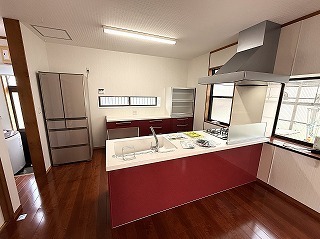 リフォーム後のLDKのキッチン部