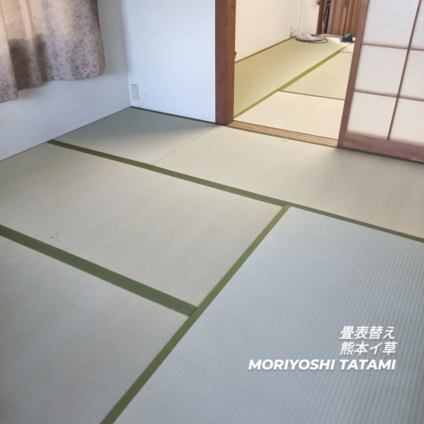 徳島市の和室、熊本産い草で表替え