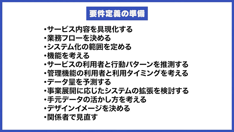 要件定義の準備