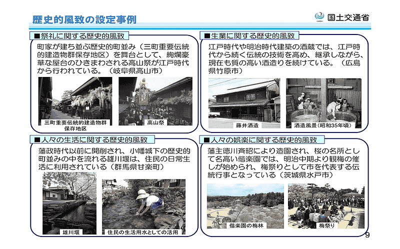 出典：国土交通省「歴史まちづくり法に基づく取組について」（参考資料3・p.9）より抜粋