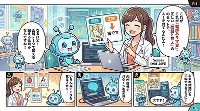 教師あり学習って何？ それは「問題と正解のセットでAIを鍛える手法」です！