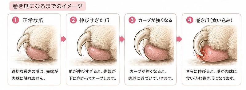 巻き爪になるまでの爪の状態