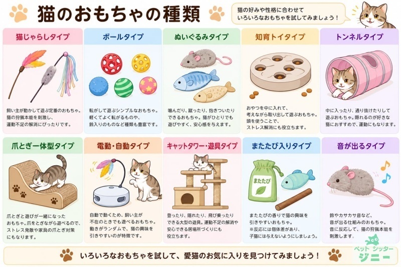 猫のおもちゃの8種類