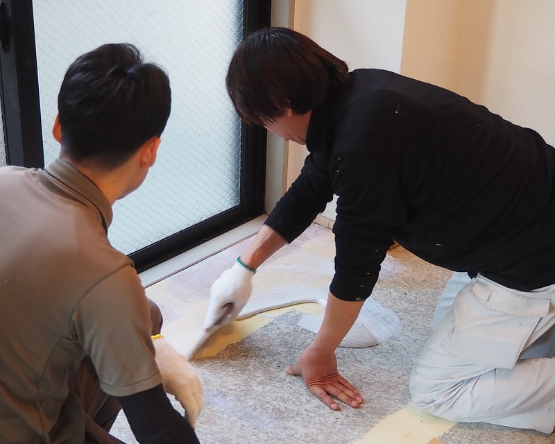 Kitano壁紙スクール受講風景 電気工さん内装工で独立開業を目指す4