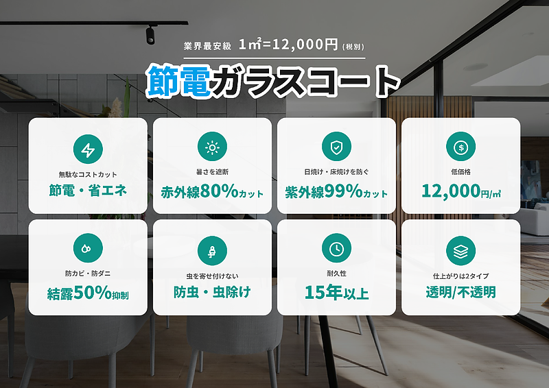 節電ガラスコートの8つの特徴