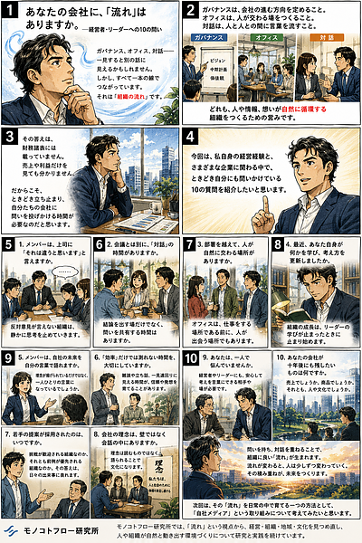 あなたの会社に、「流れ」はありますか。──経営者・リーダーへの10の問い