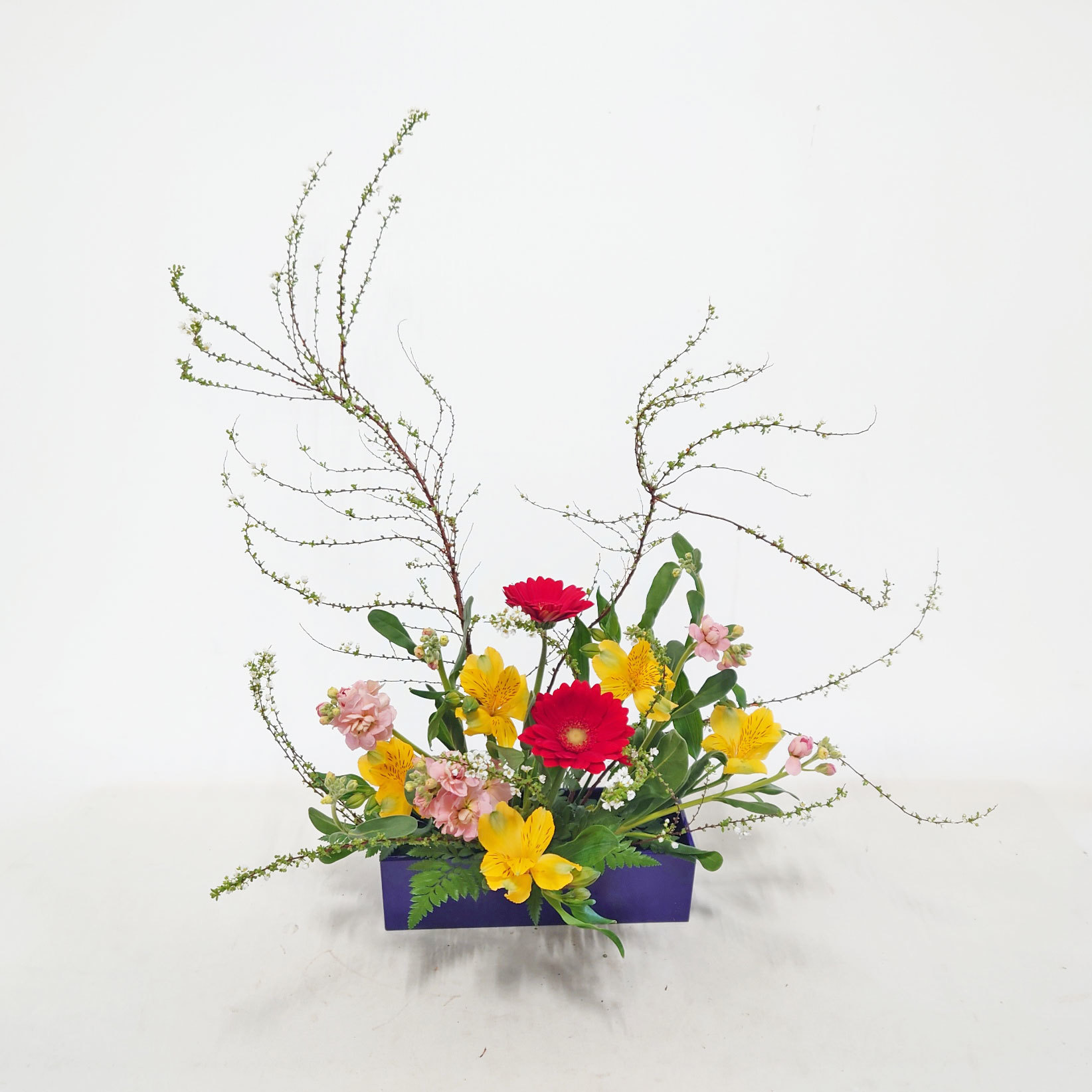 2月26日③「感謝」雪柳、アルストロ、ストック他