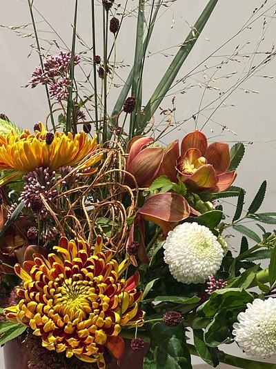 10月の季節の室らいレッスン　ススキから色彩をいただきました。