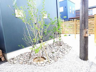 天童市のS様邸のガーデニングが完成しました