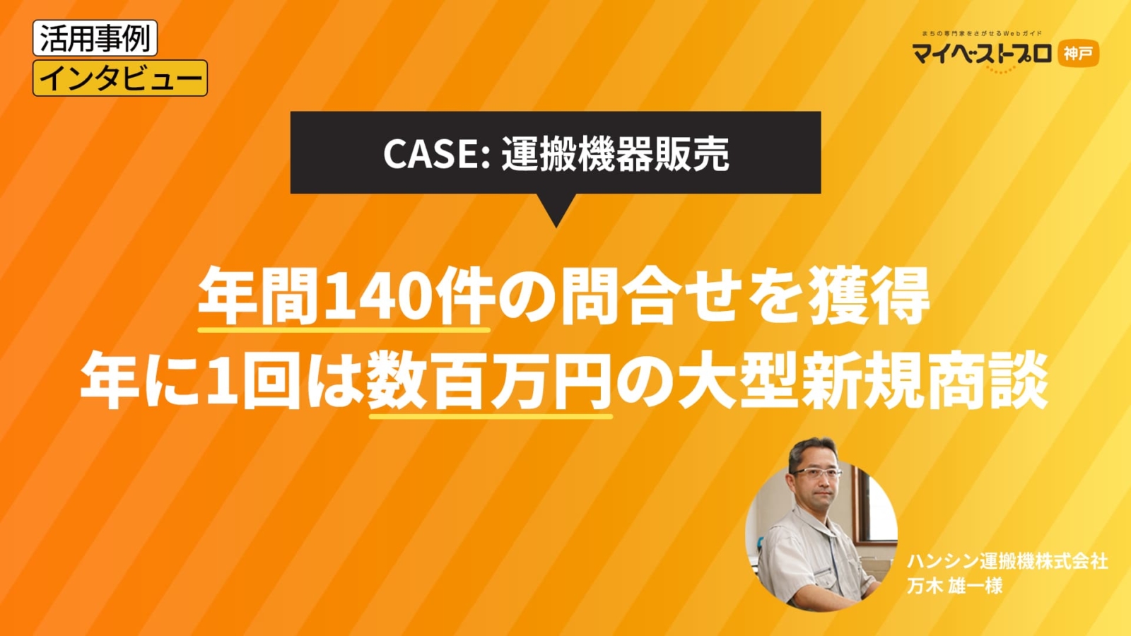 年間140件の問い合わせを獲得。年に1回は数百万円の大型新規商談も恒例に